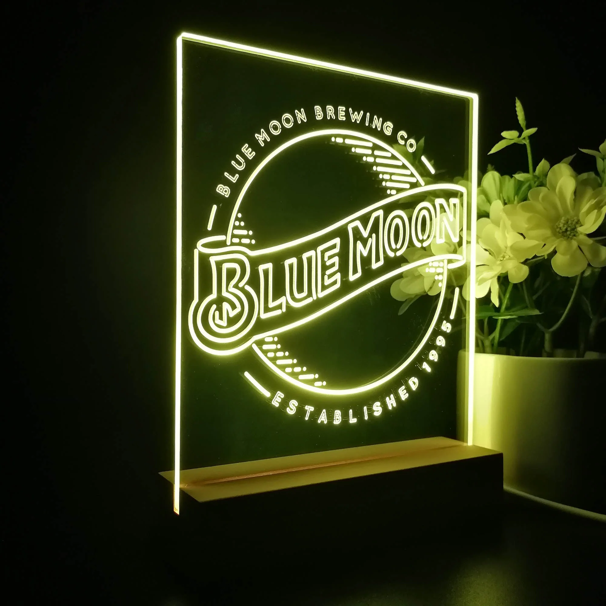 Blue Moon Bar 3D Illusion Night Light Desk Lamp - Image 6
