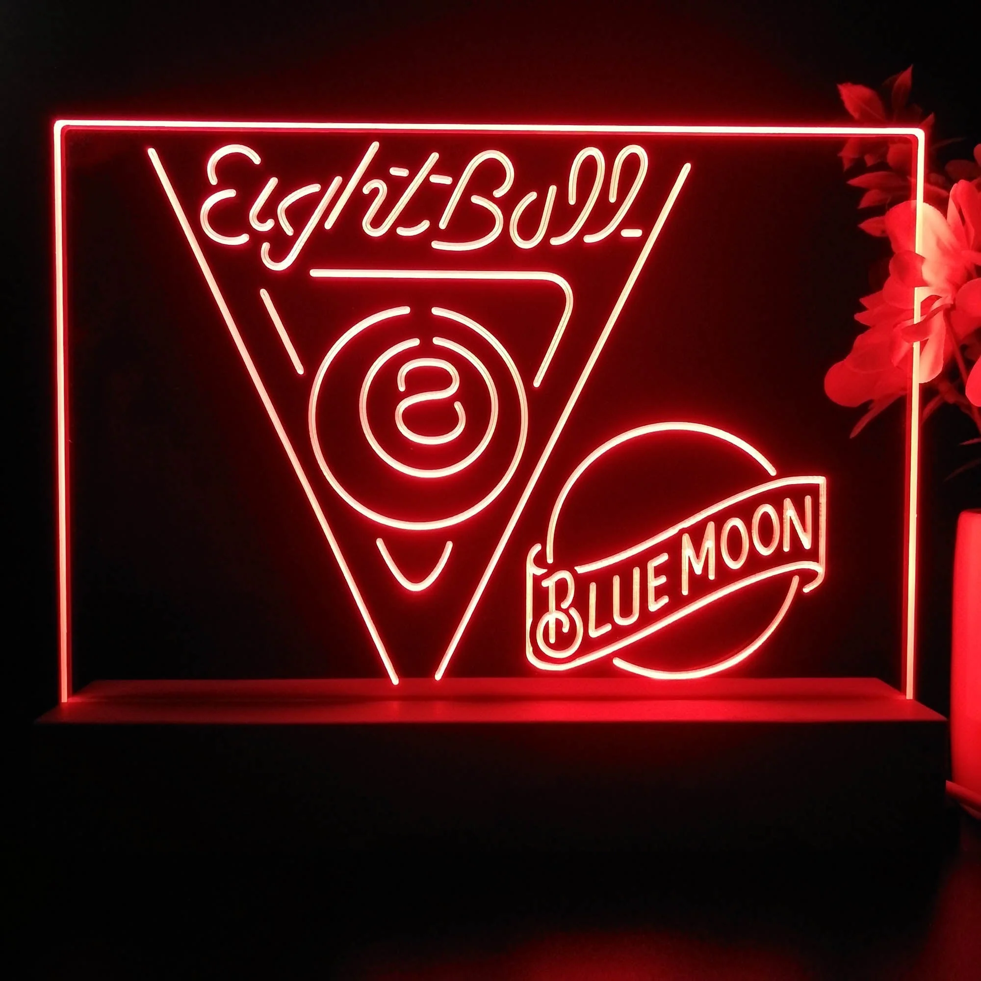Blue Moon Eight Ball Pool Snooker Room Neon Sign Pub Bar Lamp - Image 4