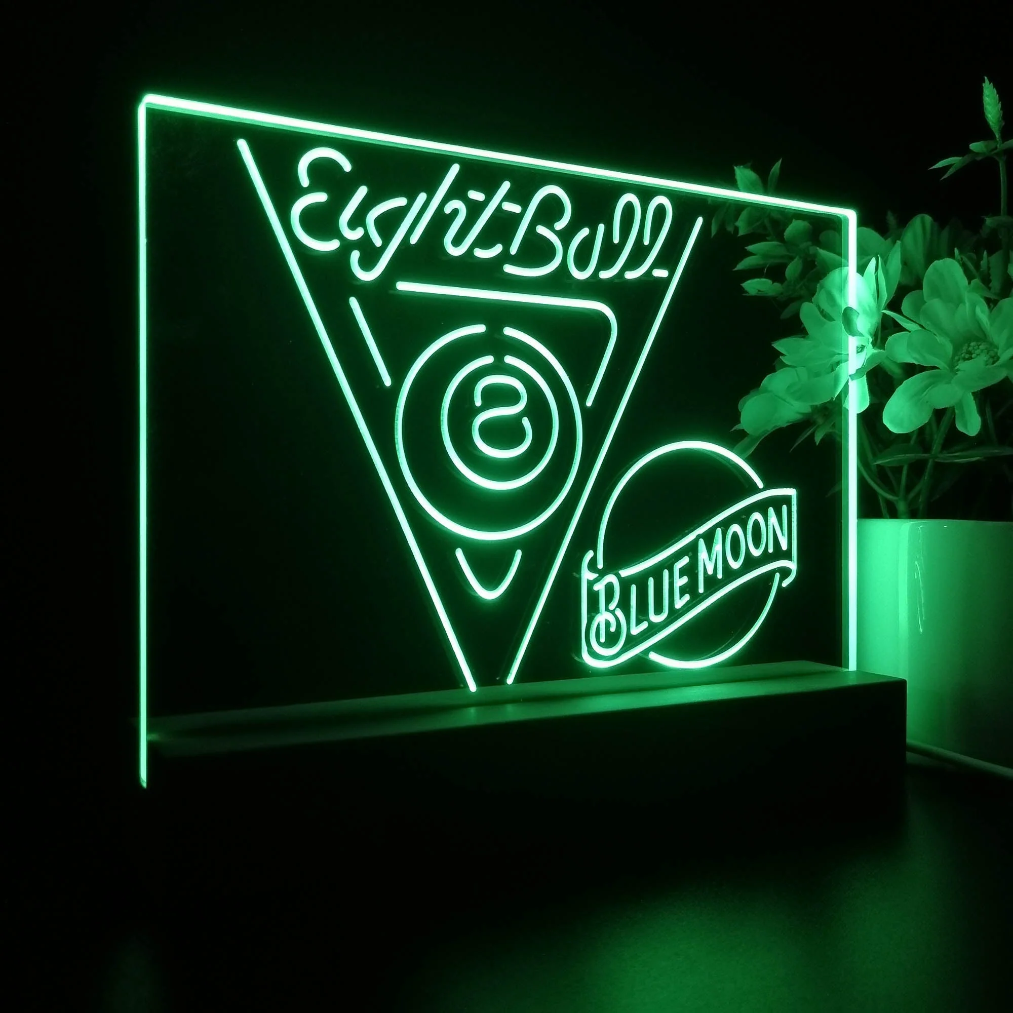 Blue Moon Eight Ball Pool Snooker Room Neon Sign Pub Bar Lamp - Image 6