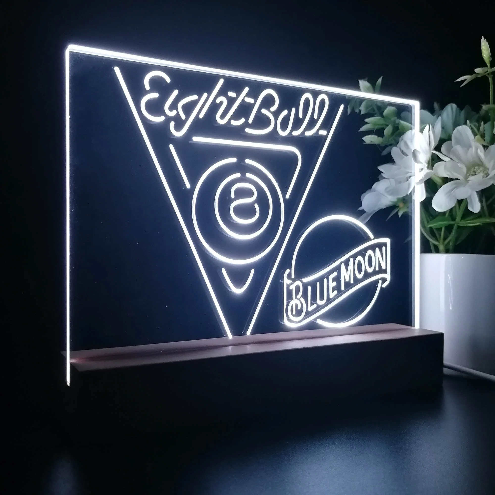 Blue Moon Eight Ball Pool Snooker Room Neon Sign Pub Bar Lamp - Image 7