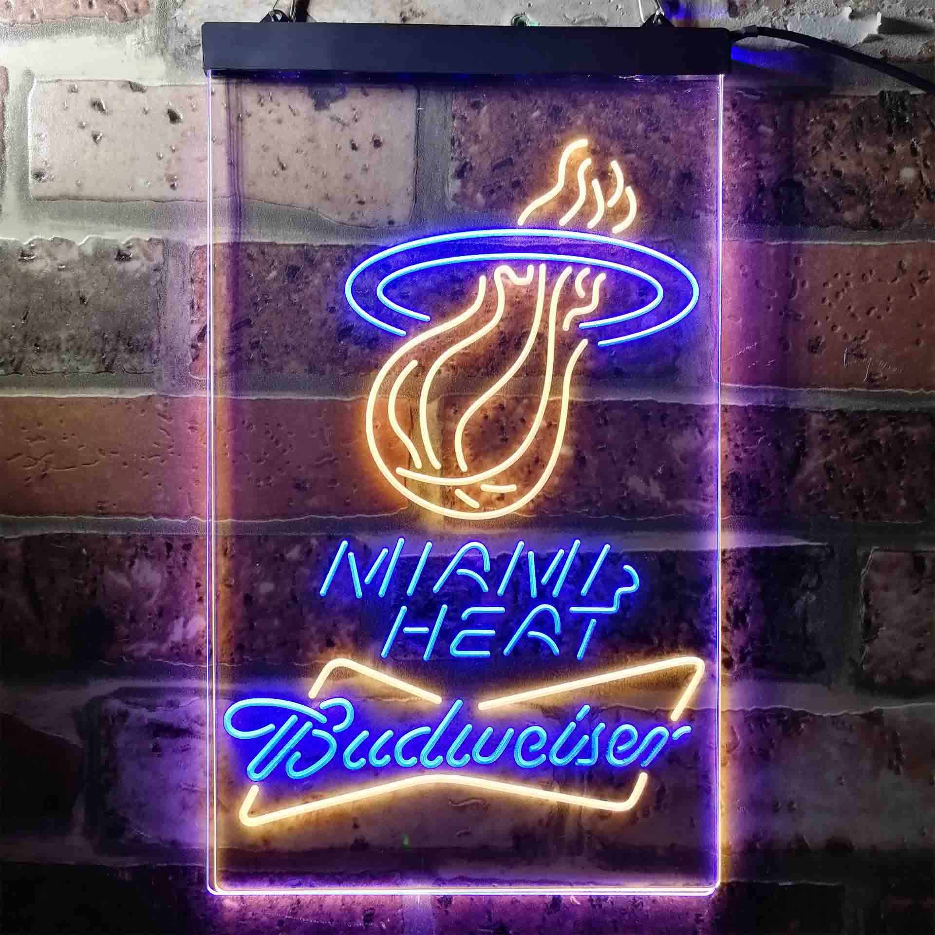 Miami Heat NBA Budweiser beer LED Neon Sign - Image 11