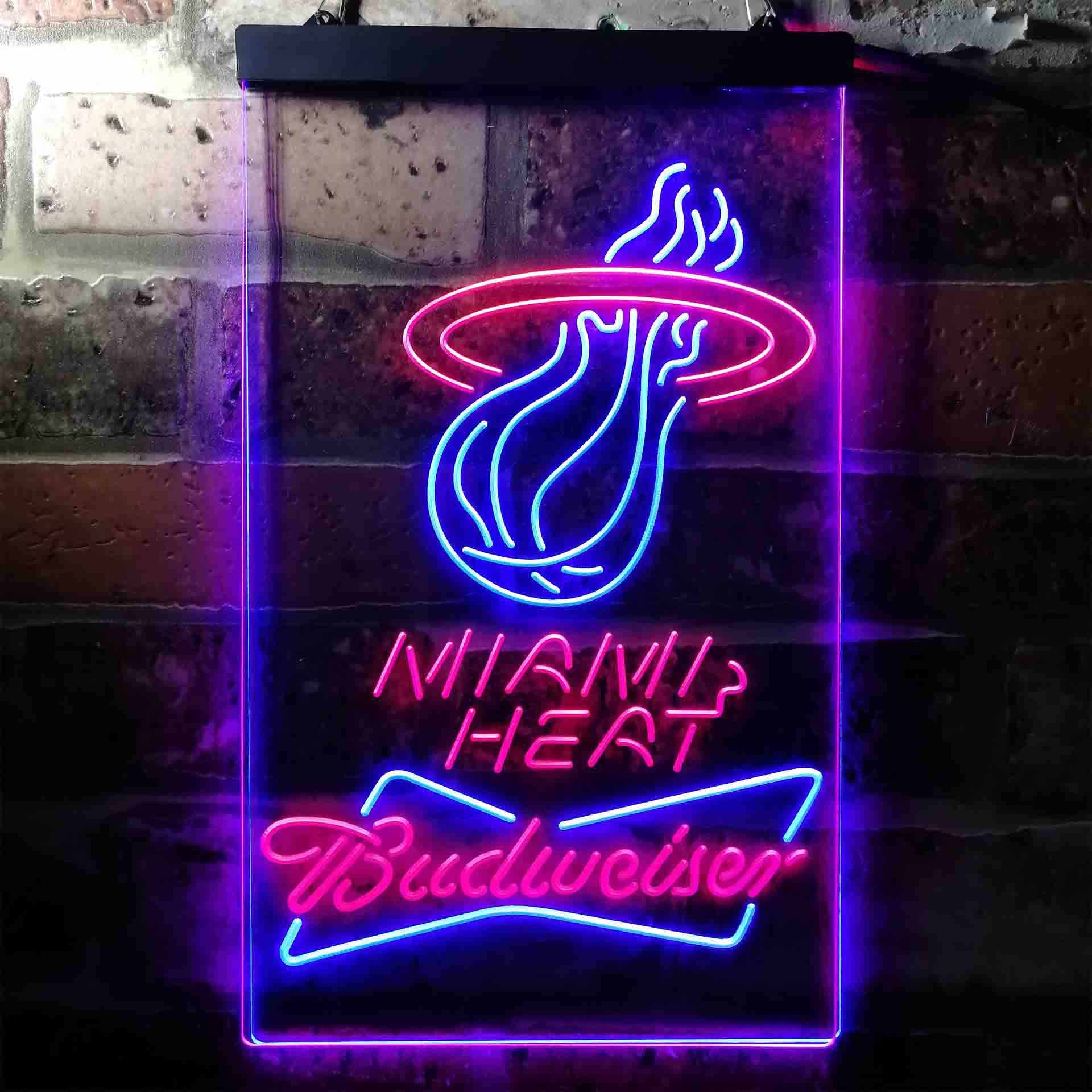 Miami Heat NBA Budweiser beer LED Neon Sign - Image 13