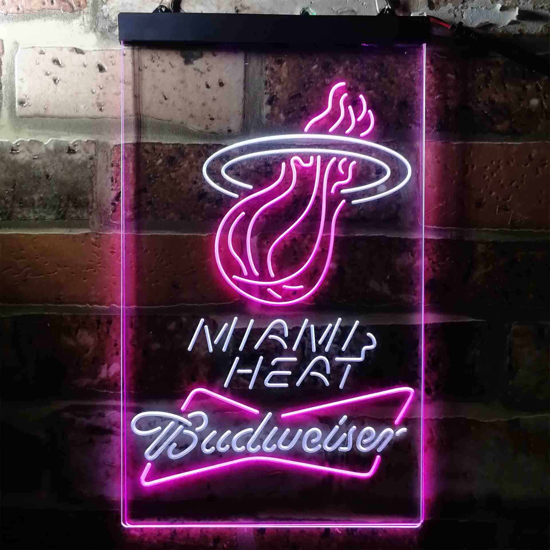 Miami Heat NBA Budweiser beer LED Neon Sign - Image 7
