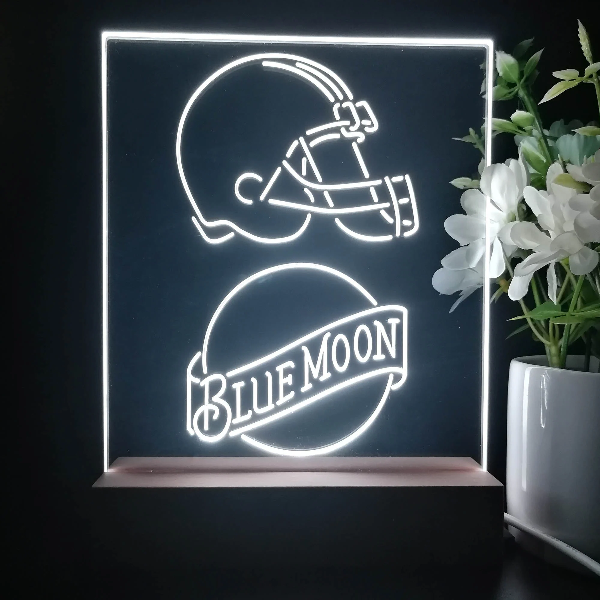 Cleveland Browns Blue Moon Neon Sign Pub Bar Lamp - Image 3