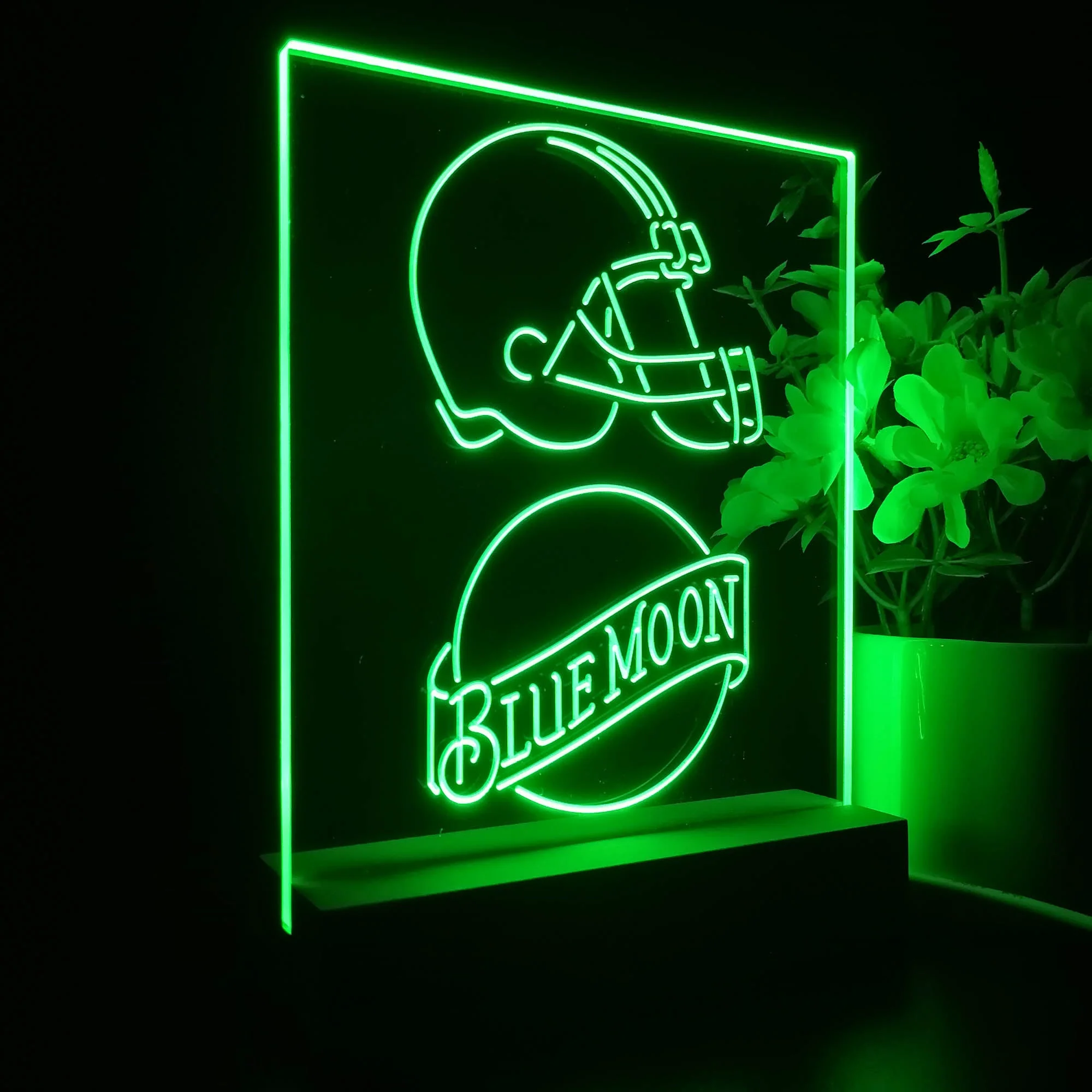 Cleveland Browns Blue Moon Neon Sign Pub Bar Lamp - Image 5