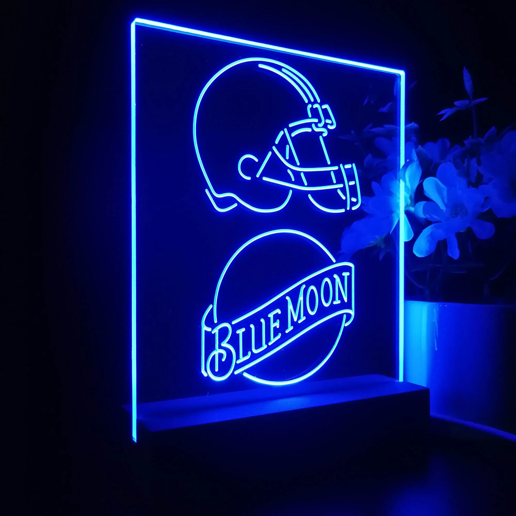 Cleveland Browns Blue Moon Neon Sign Pub Bar Lamp - Image 6