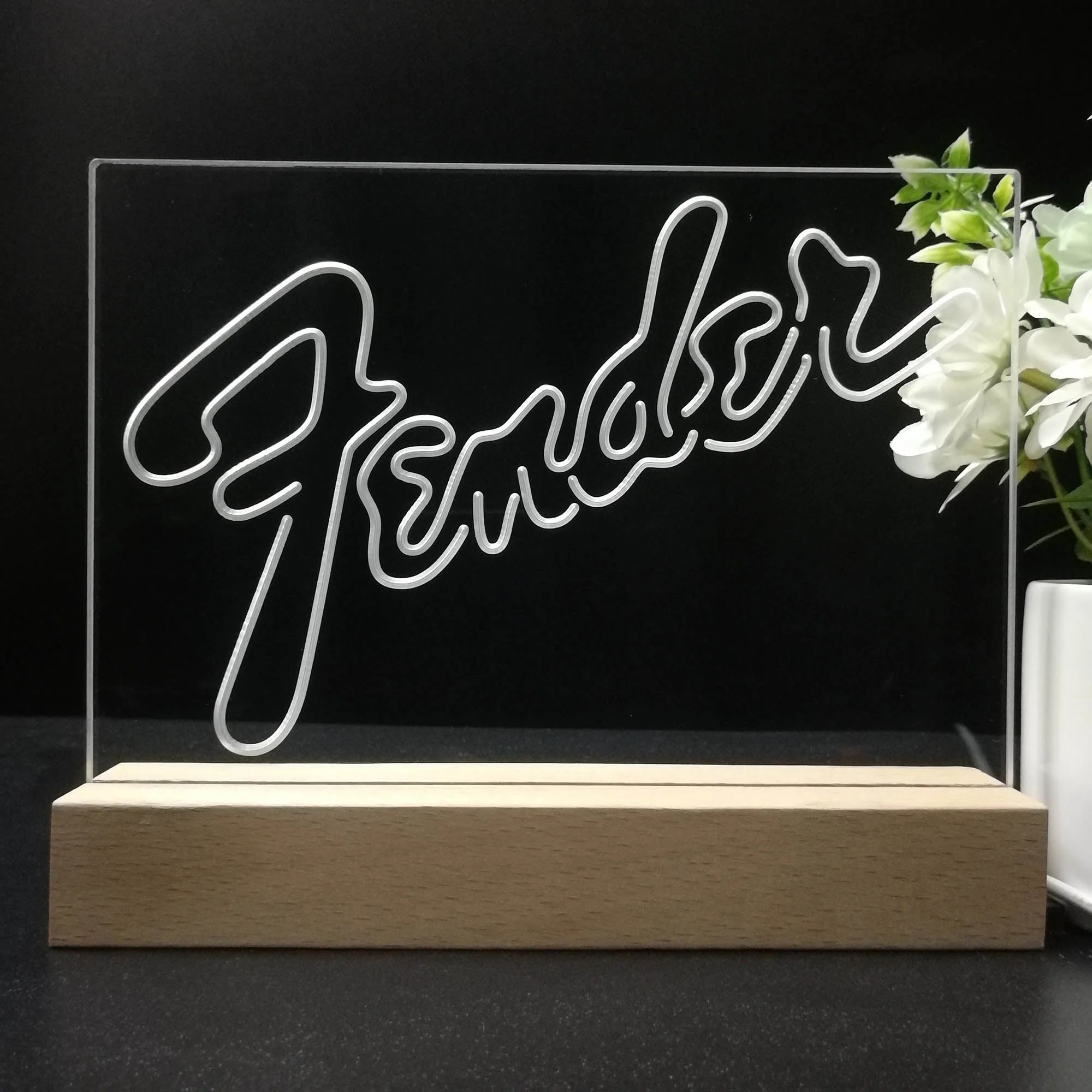 Fender Guitar 3D Illusion Night Light Desk Lamp - Image 8