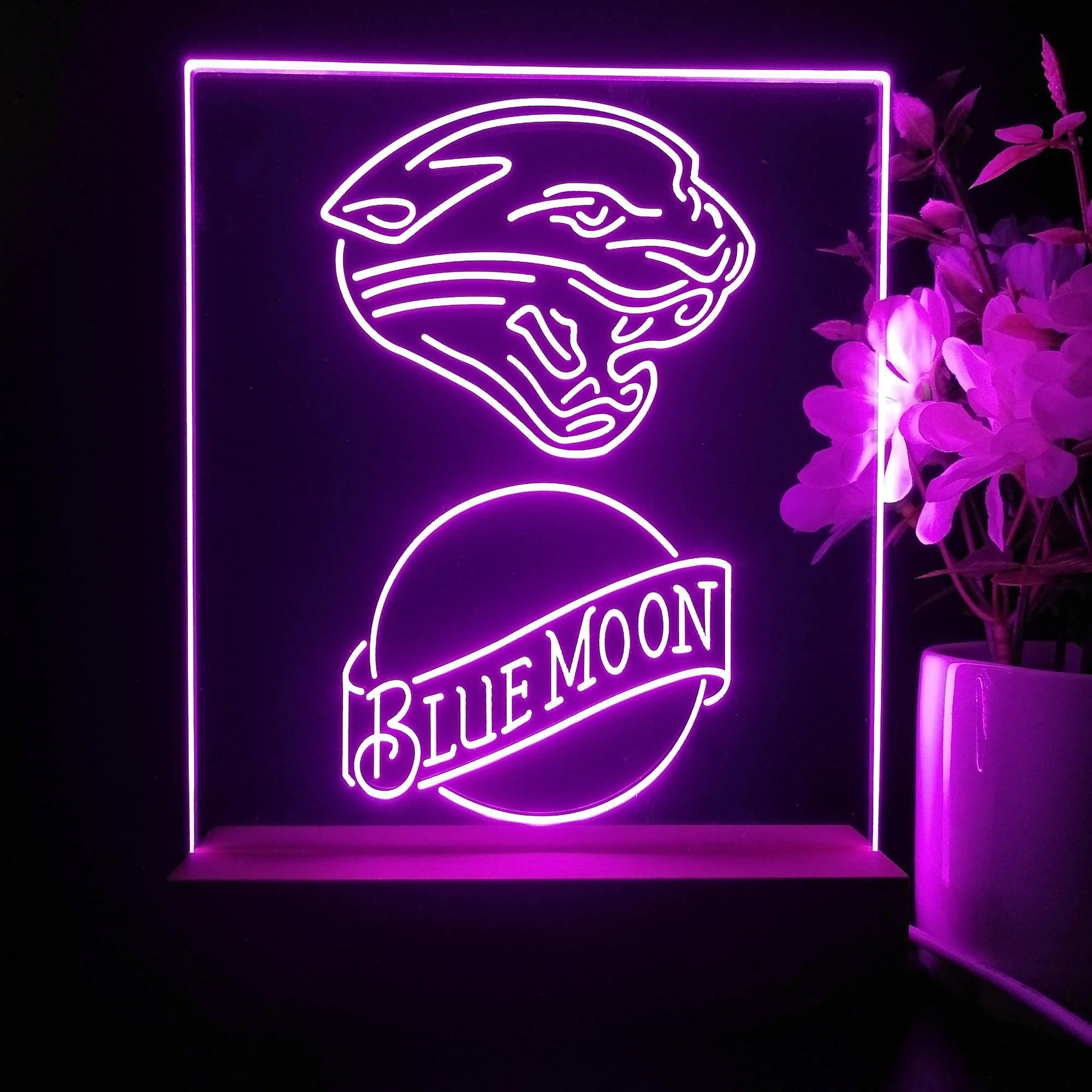 Jacksonville Jaguars Blue Moon Neon Sign Pub Bar Lamp - Image 3
