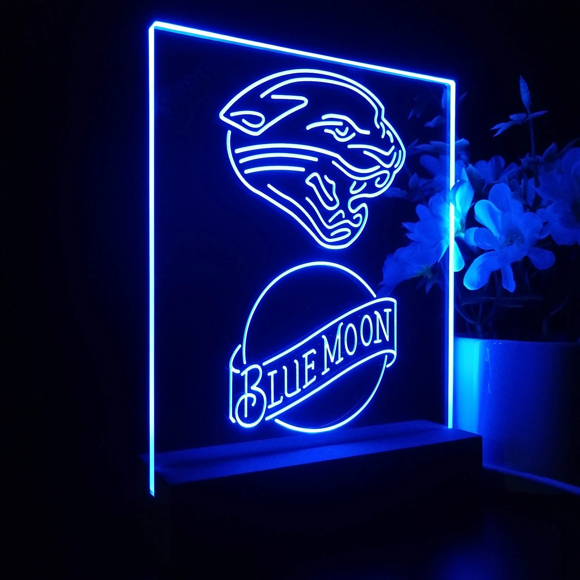 Jacksonville Jaguars Blue Moon Neon Sign Pub Bar Lamp - Image 6