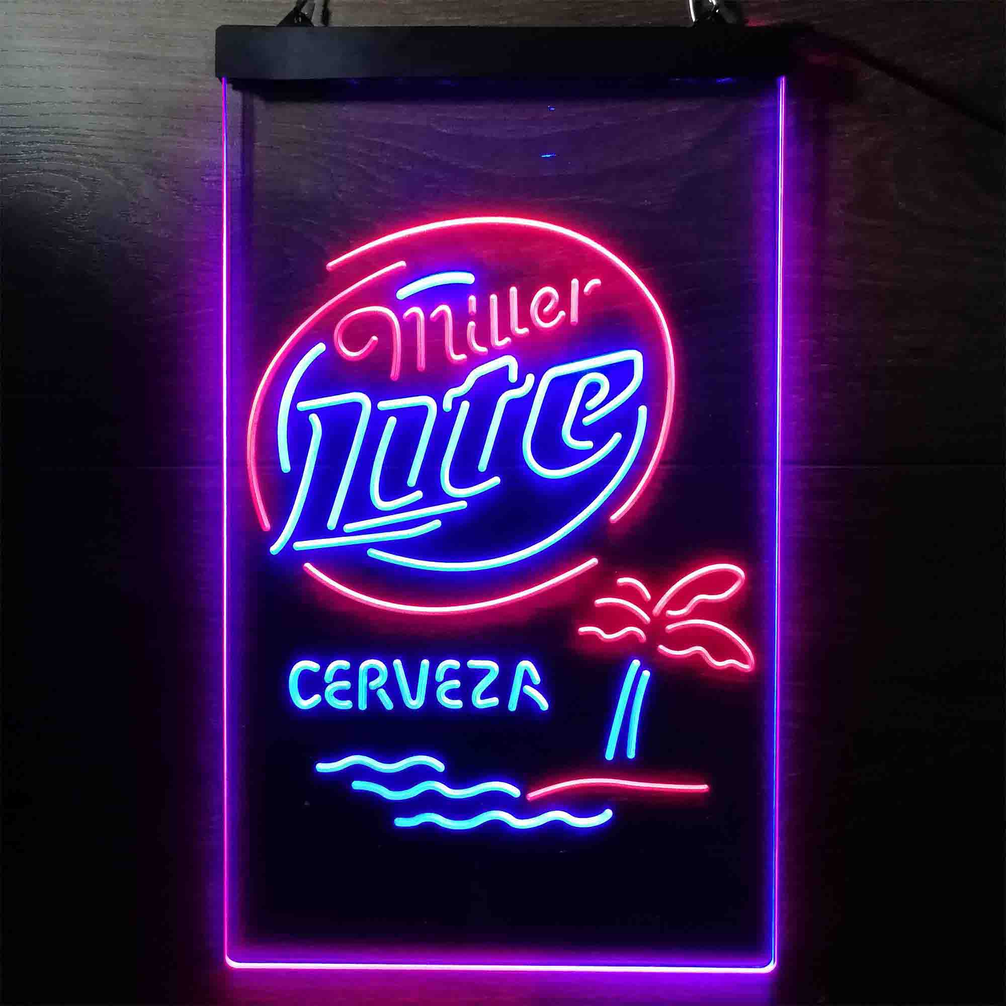 Miller Lite Palm Tree Cerveza Island Neon-Like LED Sign - Image 11