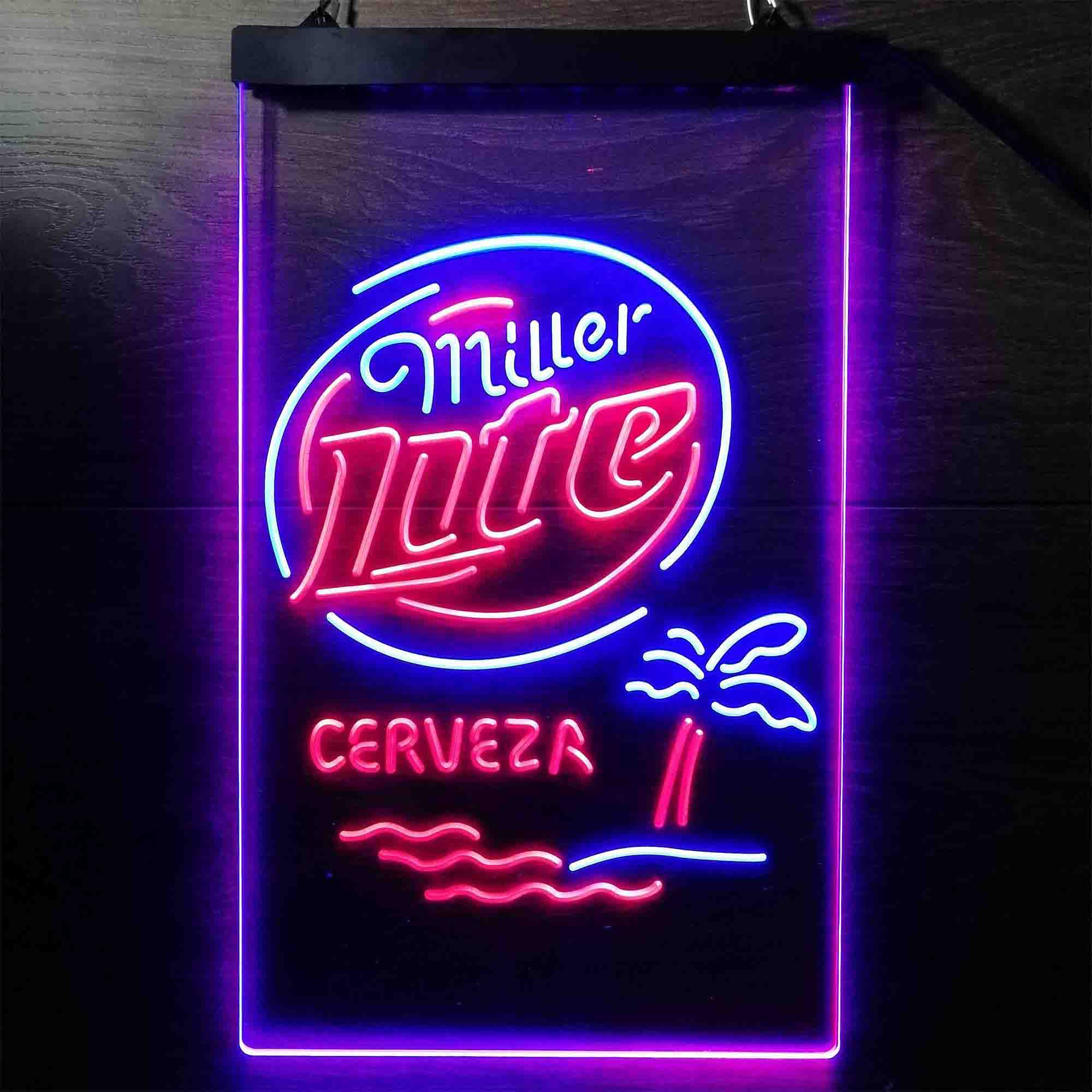 Miller Lite Palm Tree Cerveza Island Neon-Like LED Sign - Image 13