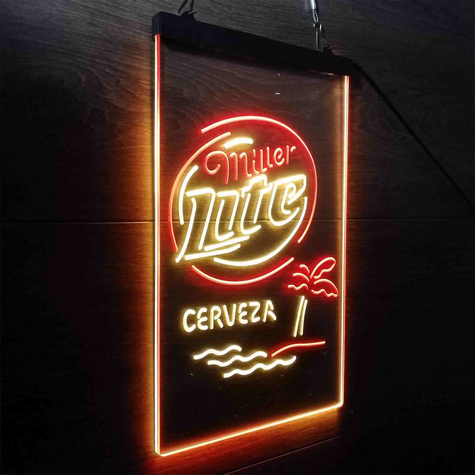 Miller Lite Palm Tree Cerveza Island Neon-Like LED Sign - Image 15