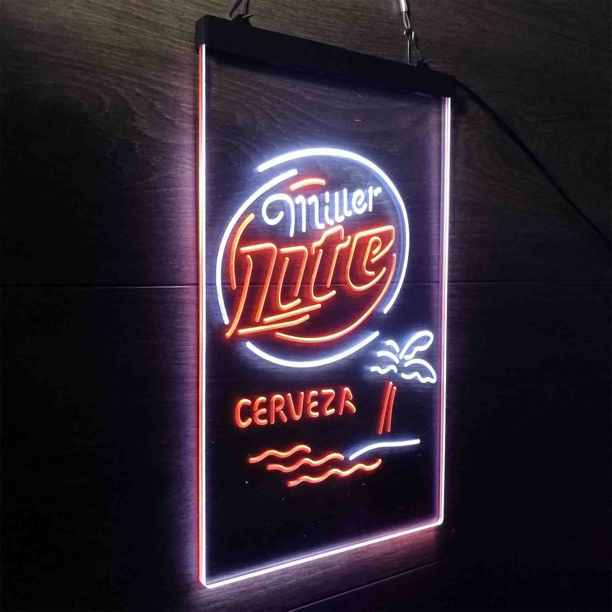 Miller Lite Palm Tree Cerveza Island Neon-Like LED Sign - Image 21