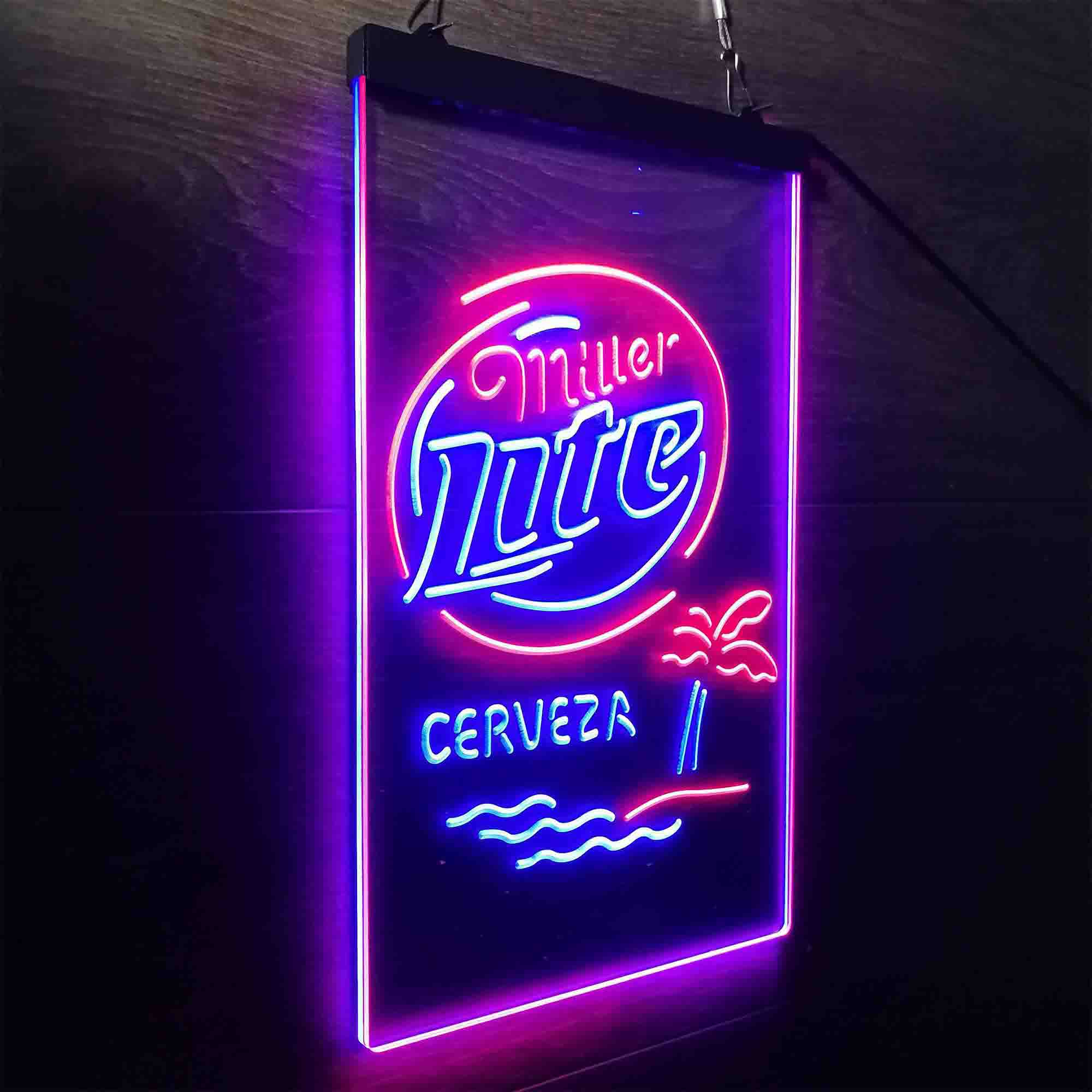 Miller Lite Palm Tree Cerveza Island Neon-Like LED Sign - Image 24