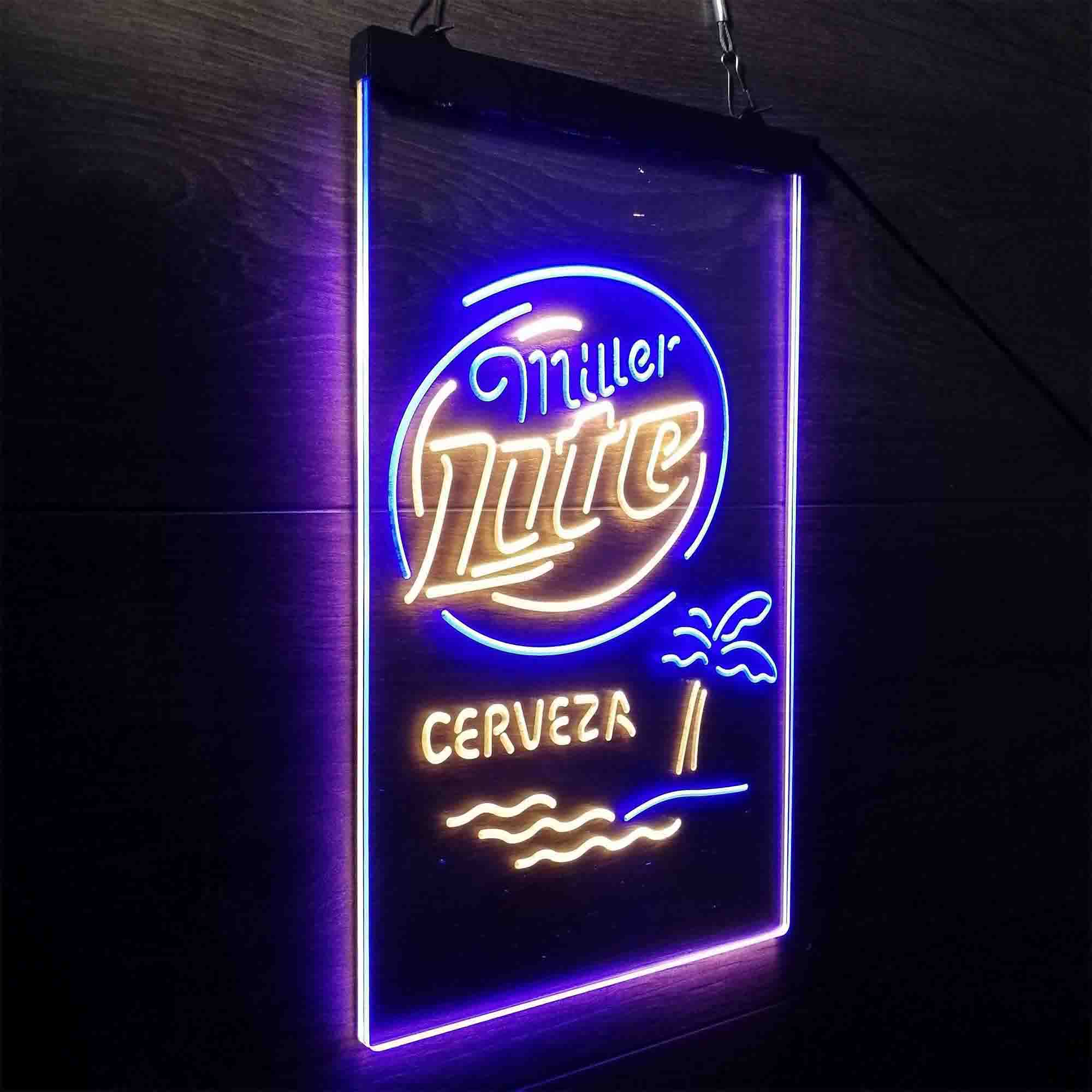 Miller Lite Palm Tree Cerveza Island Neon-Like LED Sign - Image 25