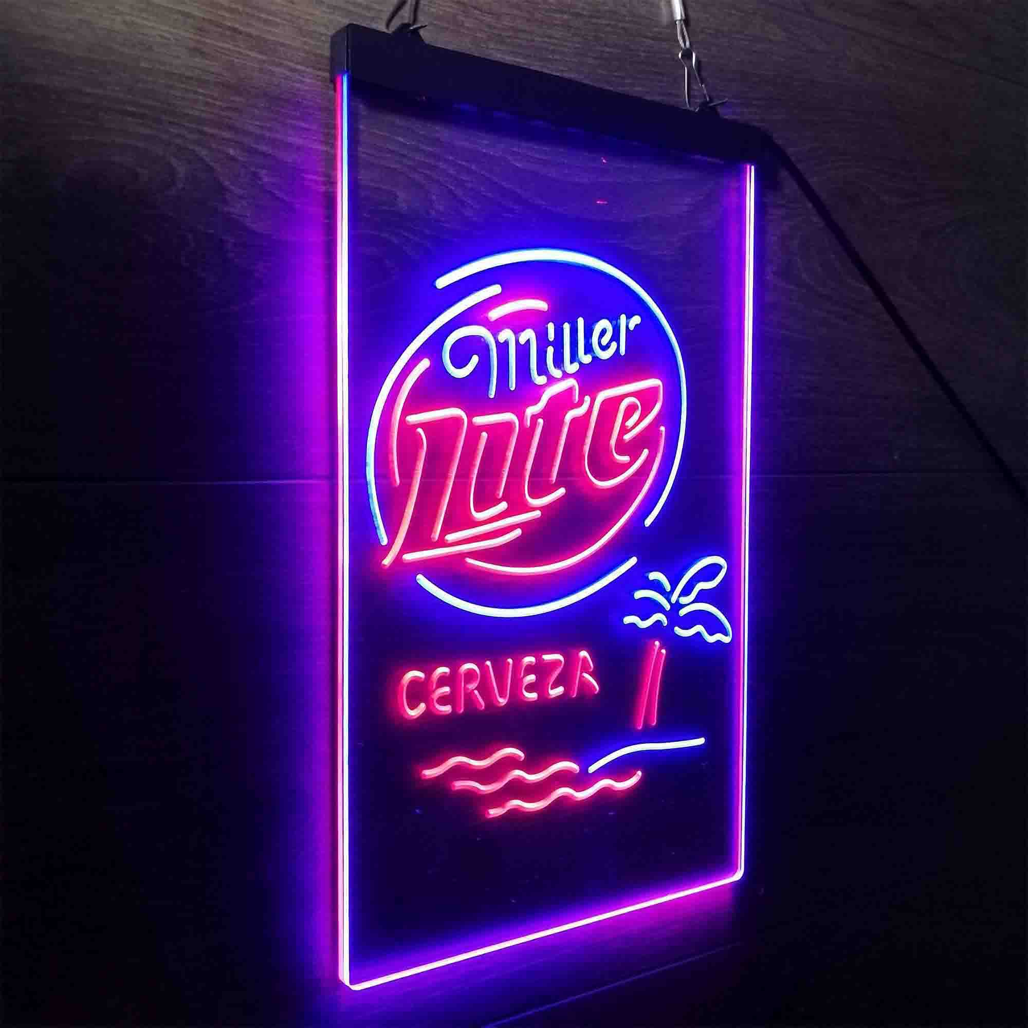 Miller Lite Palm Tree Cerveza Island Neon-Like LED Sign - Image 26