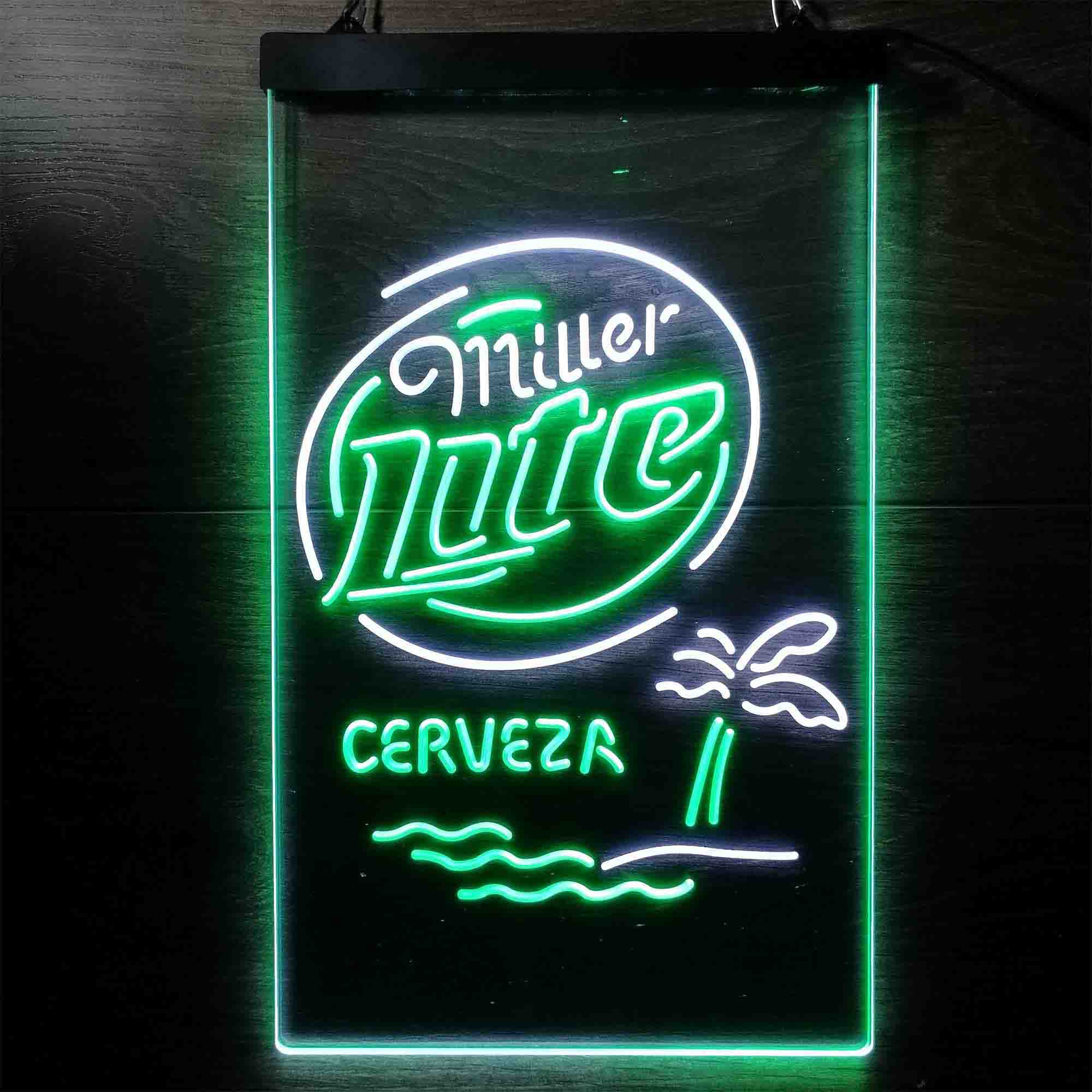 Miller Lite Palm Tree Cerveza Island Neon-Like LED Sign - Image 3