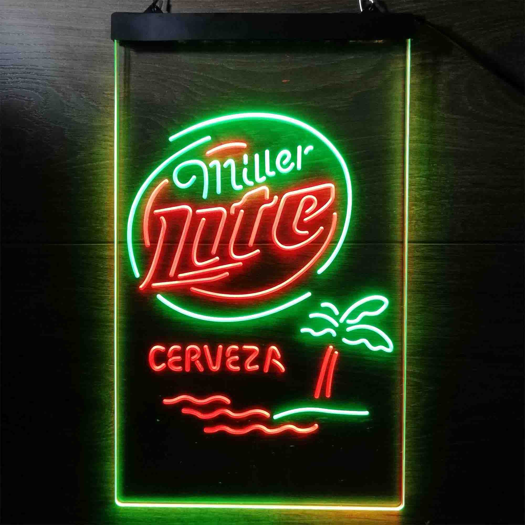 Miller Lite Palm Tree Cerveza Island Neon-Like LED Sign - Image 4