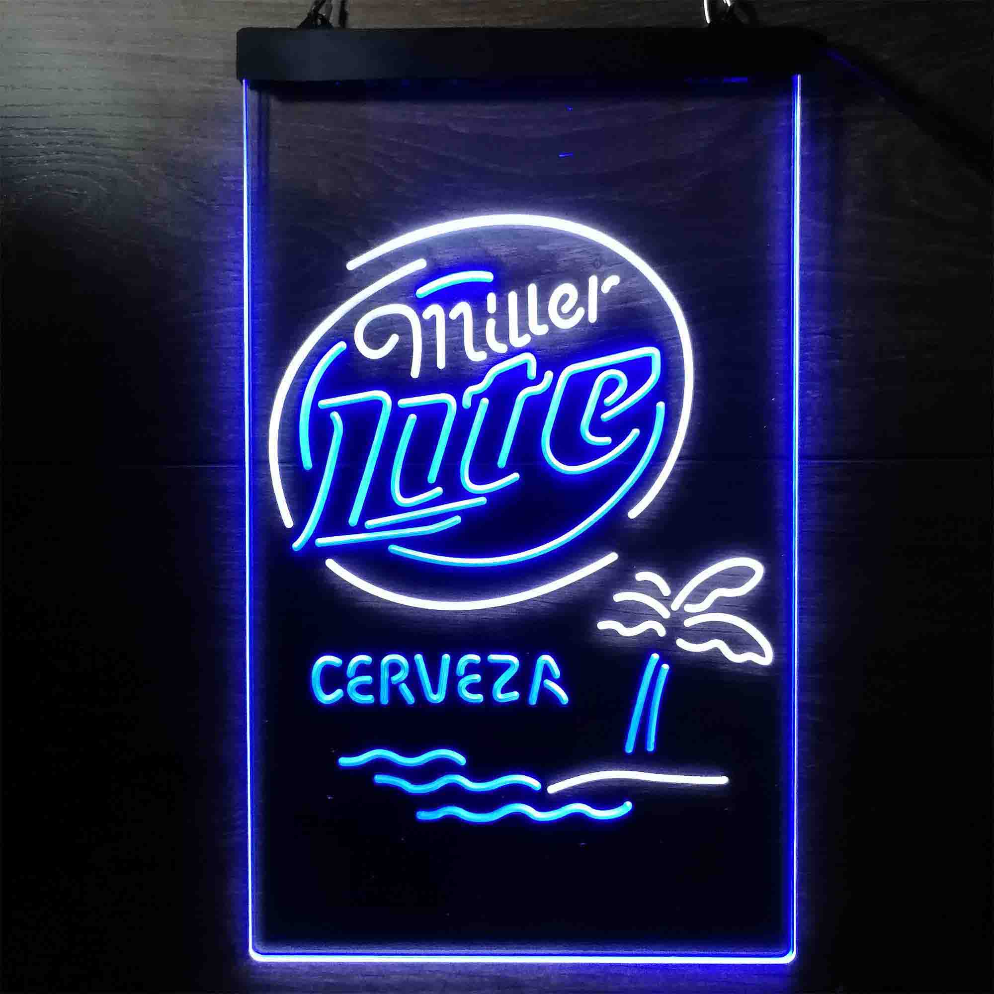 Miller Lite Palm Tree Cerveza Island Neon-Like LED Sign - Image 6