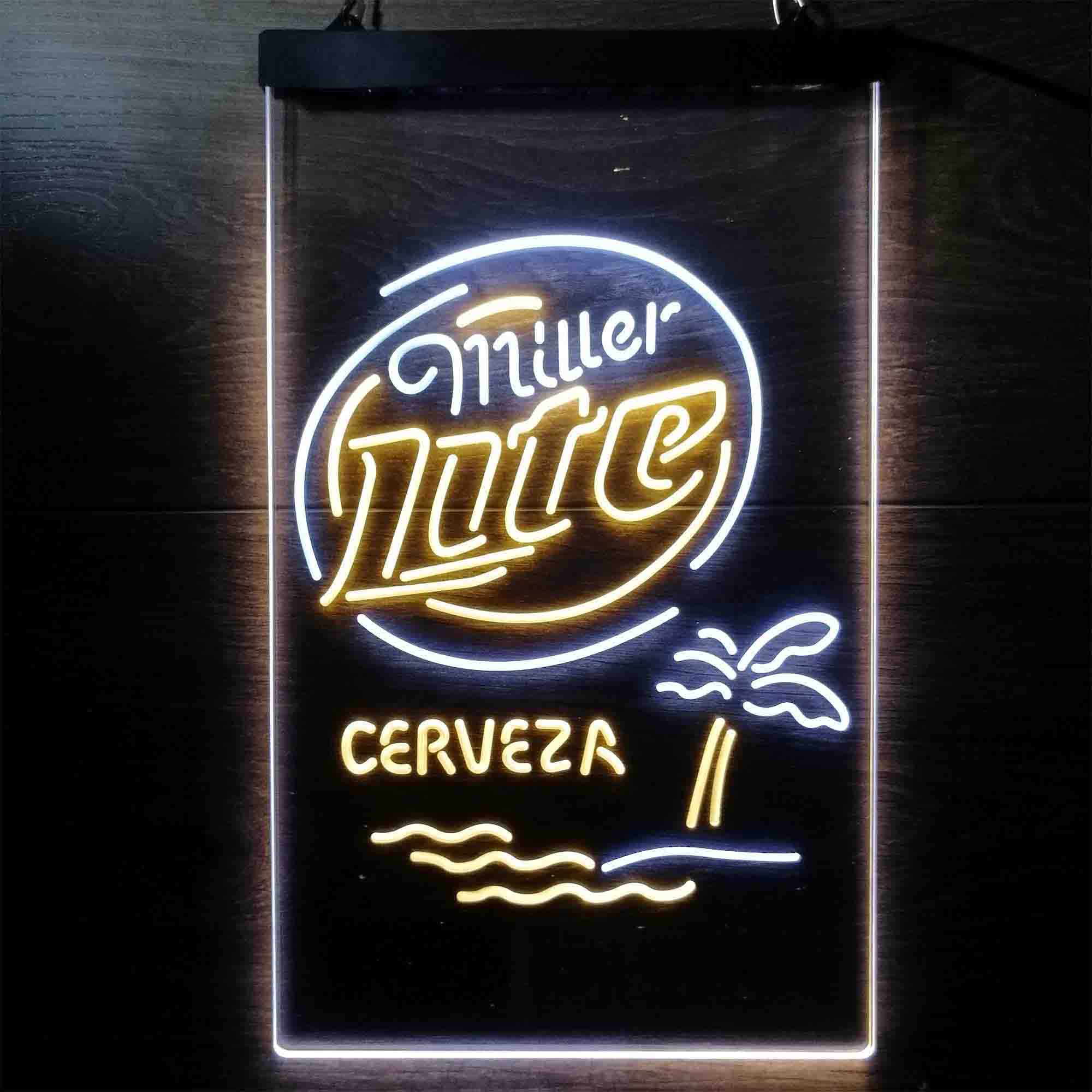 Miller Lite Palm Tree Cerveza Island Neon-Like LED Sign - Image 7