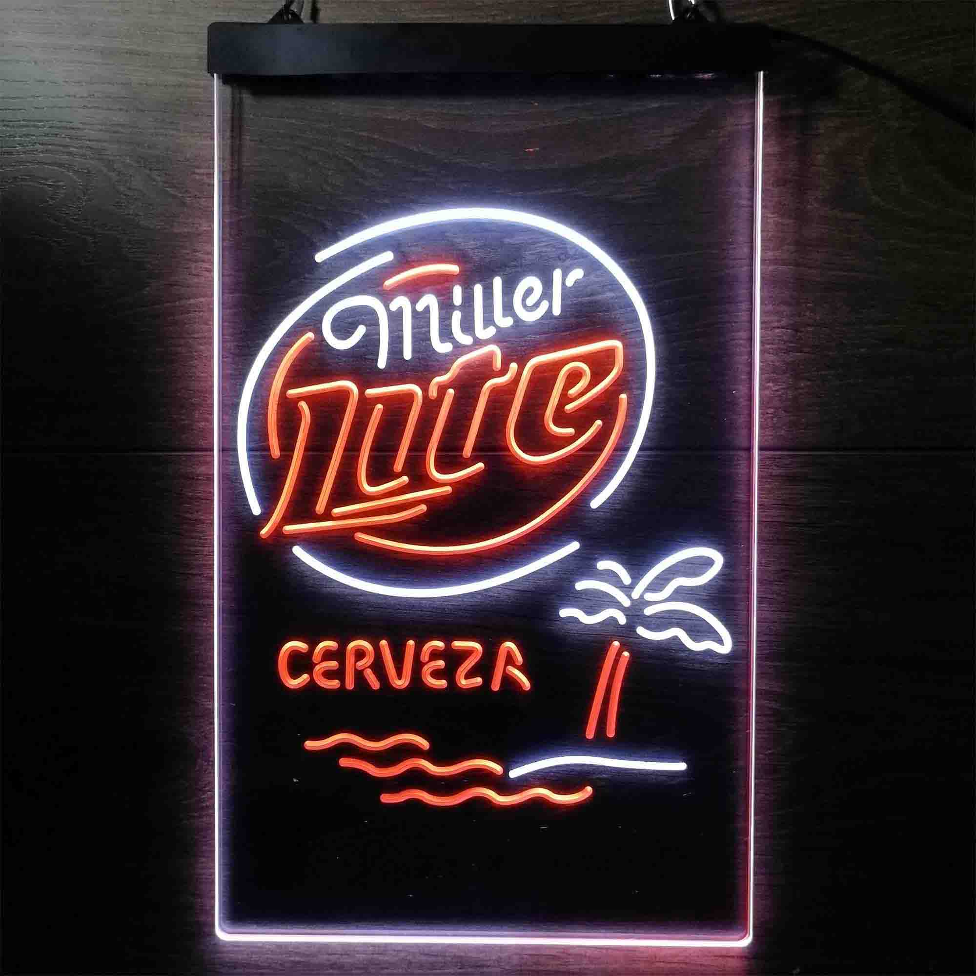 Miller Lite Palm Tree Cerveza Island Neon-Like LED Sign - Image 8