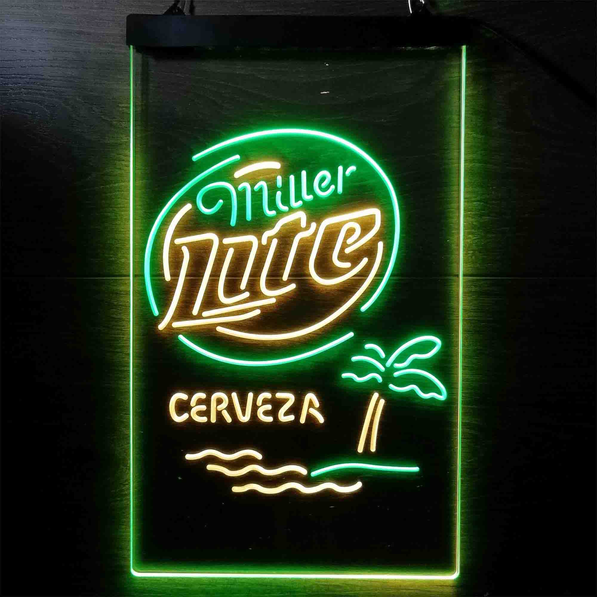 Miller Lite Palm Tree Cerveza Island Neon-Like LED Sign - Image 9