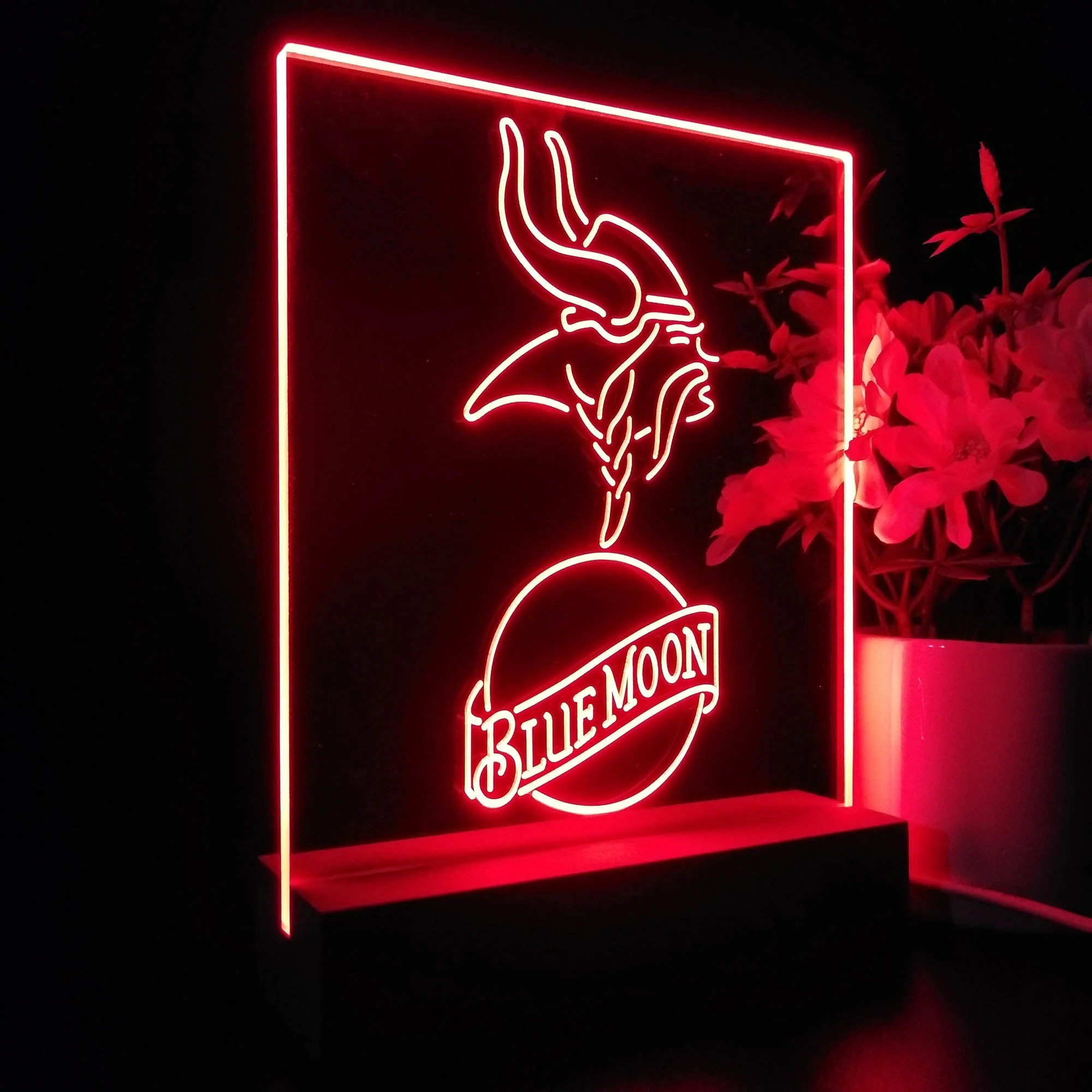 Minnesota Vikings Blue Moon Neon Sign Pub Bar Lamp - Image 7