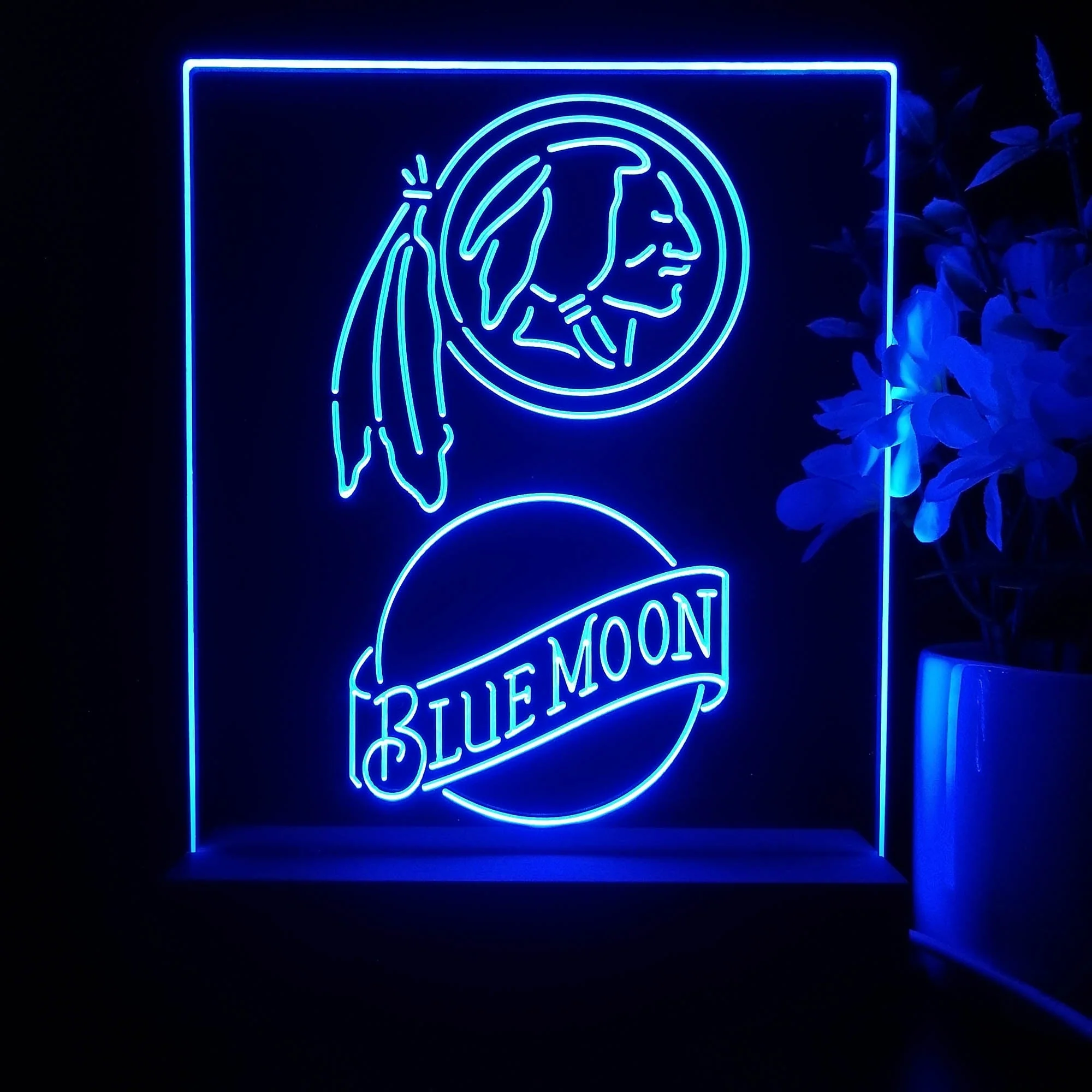 Washington Blue Moon Neon Sign Pub Bar Lamp - Image 4