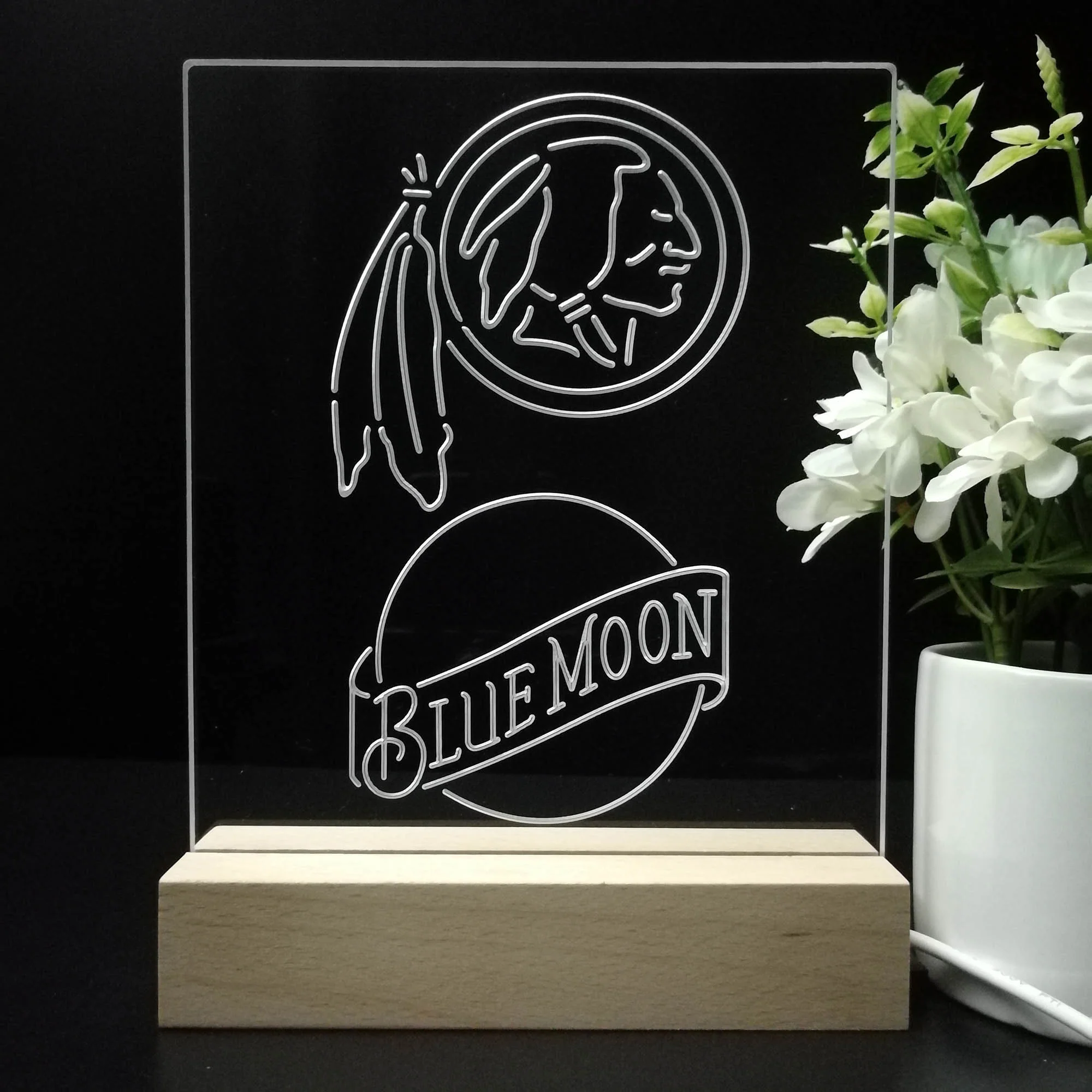 Washington Blue Moon Neon Sign Pub Bar Lamp - Image 8